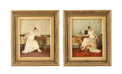 Lot 764 - VITTORIO REGGIANINI, ITALIAN (1858-1938). A PAIR OF OILS ON CANVAS