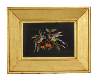 Lot 889 - A FRAMED 19TH CENTURY FLORENTINE PIETRA DURA PANEL