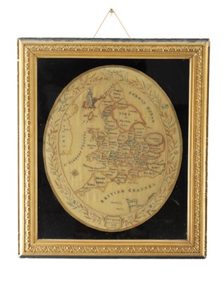 Lot 685 - A GEORGE III SAMPLER OF A MAP OF BRITAIN