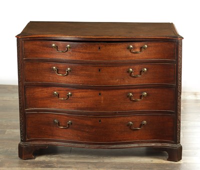 Lot 1569 - A GOOD GEORGE III MAHOGANY CHEST OF DRAWERS IN THE MANER OF THOMAS CHIPPENDALE