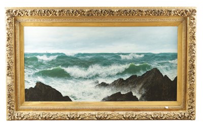 Lot 734 - DAVID JAMES (BRITISH 1881 - 1892) A 19TH CENTURY OIL ON CANVAS SEASCAPE
