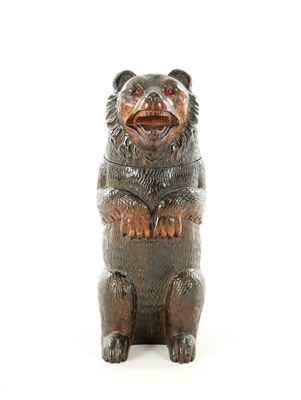 Lot 782 - A 19TH CENTURY BLACK FOREST BEAR TOBACCO JAR