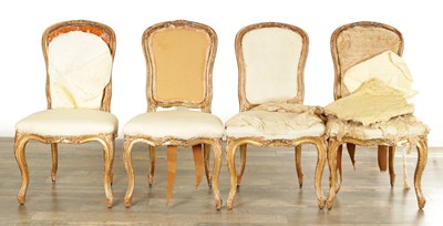 Lot 1582 - A SET OF FOUR ENGLISH LATE GEORGIAN GILT GESSO SALOON CHAIRS