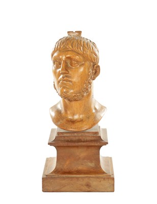 Lot 787 - A LATE 19TH CENTURY CARVED FRUITWOOD BUST