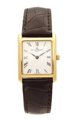 Lot 1235 - AN 18CT GOLD BAUME & MERCIER WRISTWATCH