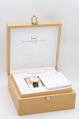 Lot 1228 - A LIMITED EDITION GENTLEMEN'S 18CT ROSE GOLD IWC PORTUGUESE REGULATEUR WRISTWATCH