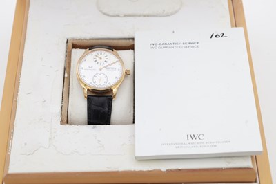 Lot 1228 - A LIMITED EDITION GENTLEMEN'S 18CT ROSE GOLD IWC PORTUGUESE REGULATEUR WRISTWATCH