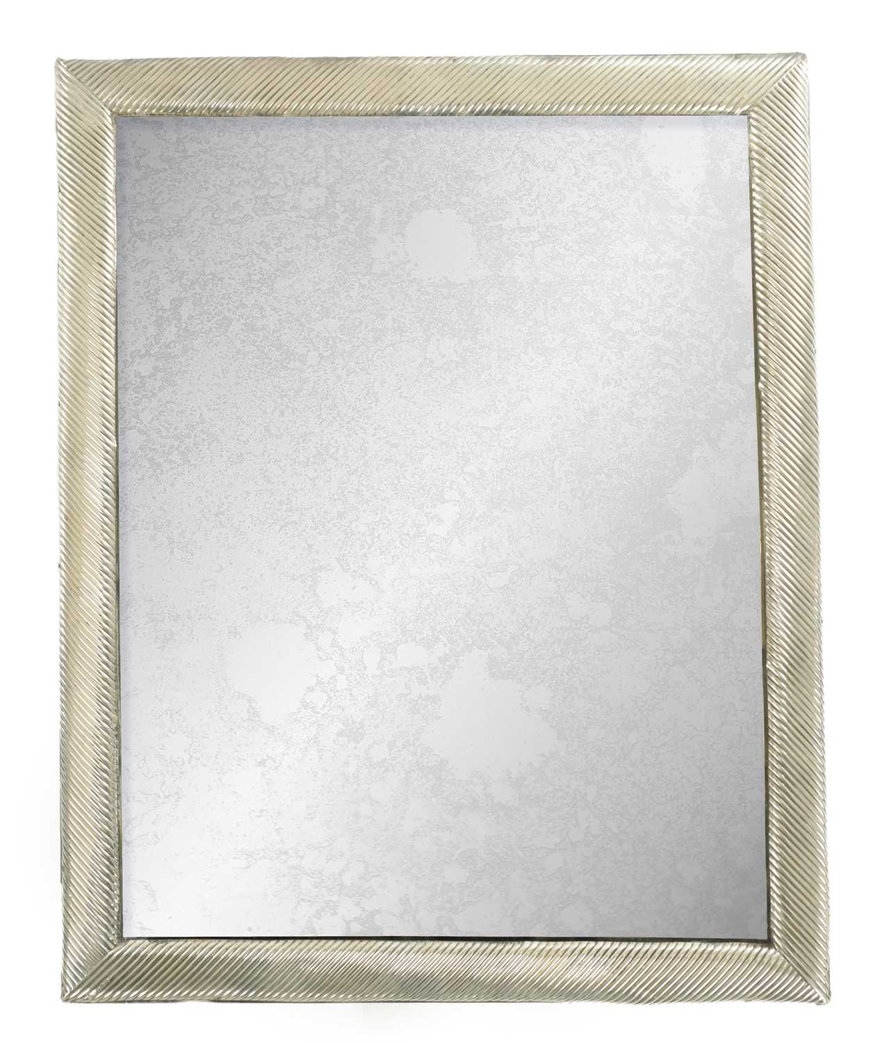Lot 104 - A LARGE VICTORIAN SILVER FRAMED DRESSING MIRROR