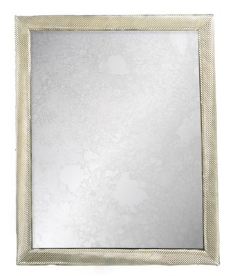 Lot 104 - A LARGE VICTORIAN SILVER FRAMED DRESSING MIRROR