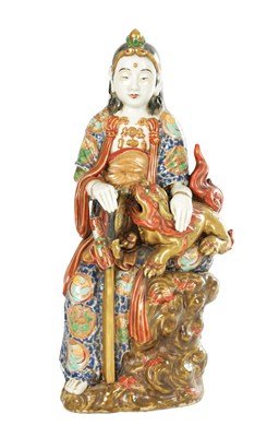 Lot 451 - A JAPANESE MEIJI PERIOD KUTANI FIGURE OF VIJRAPUTRA