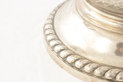 Lot 152 - A CONTINENTAL SILVER MOUNTED CUT GLASS TWIN-HANDLED PUNCH BOWL
