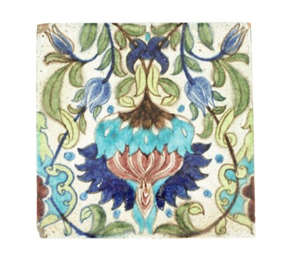 Lot 22 - ATT. WILLIAM DE MORGAN (1839-1917). 19TH CENTURY EARTHENWARE TILE