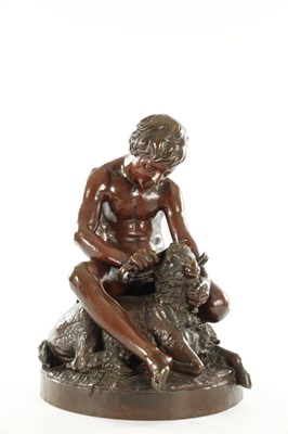 Lot 946 - LEON AUGUSTE PERREY (1841-1900). A LARGE LATE 19TH CENTURY PATINATED BRONZE SCULPTURE