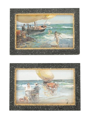 Lot 746 - JOSE LUIS CHECA GALINDO (SPANISH, b.1950) A PAIR OF OILS ON BOARDS