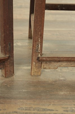 Lot 494 - A SET OF THREE 19TH CENTURY CHINESE HARDWOOD SIDE CHAIRS