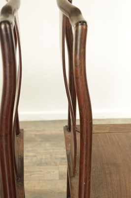 Lot 494 - A SET OF THREE 19TH CENTURY CHINESE HARDWOOD SIDE CHAIRS