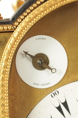 Lot 1392 - GEORGE PRIOR, LONDON. A SMALL AND FINE GEORGE III ORMOLU CASED MUSICAL BRACKET CLOCK