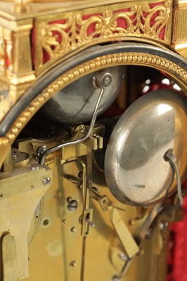 Lot 1392 - GEORGE PRIOR, LONDON. A SMALL AND FINE GEORGE III ORMOLU CASED MUSICAL BRACKET CLOCK