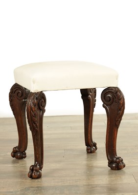 Lot 1537 - AN EARLY 18TH CENTURY CARVED ASH STOOL IN THE MANNER OF WILLIAM KENT, ENGLISH, CIRCA 1730