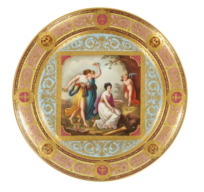 Lot 70 - A FINE LATE 19TH CENTURY LARGE ROYAL VIENNA PORCELAIN PLATE