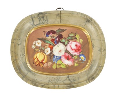 Lot 31 - A 19TH CENTURY ROYAL CROWN DERBY TYPE PORCELAIN PLAQUE IN THE MANNER OF JAMES ROUSE