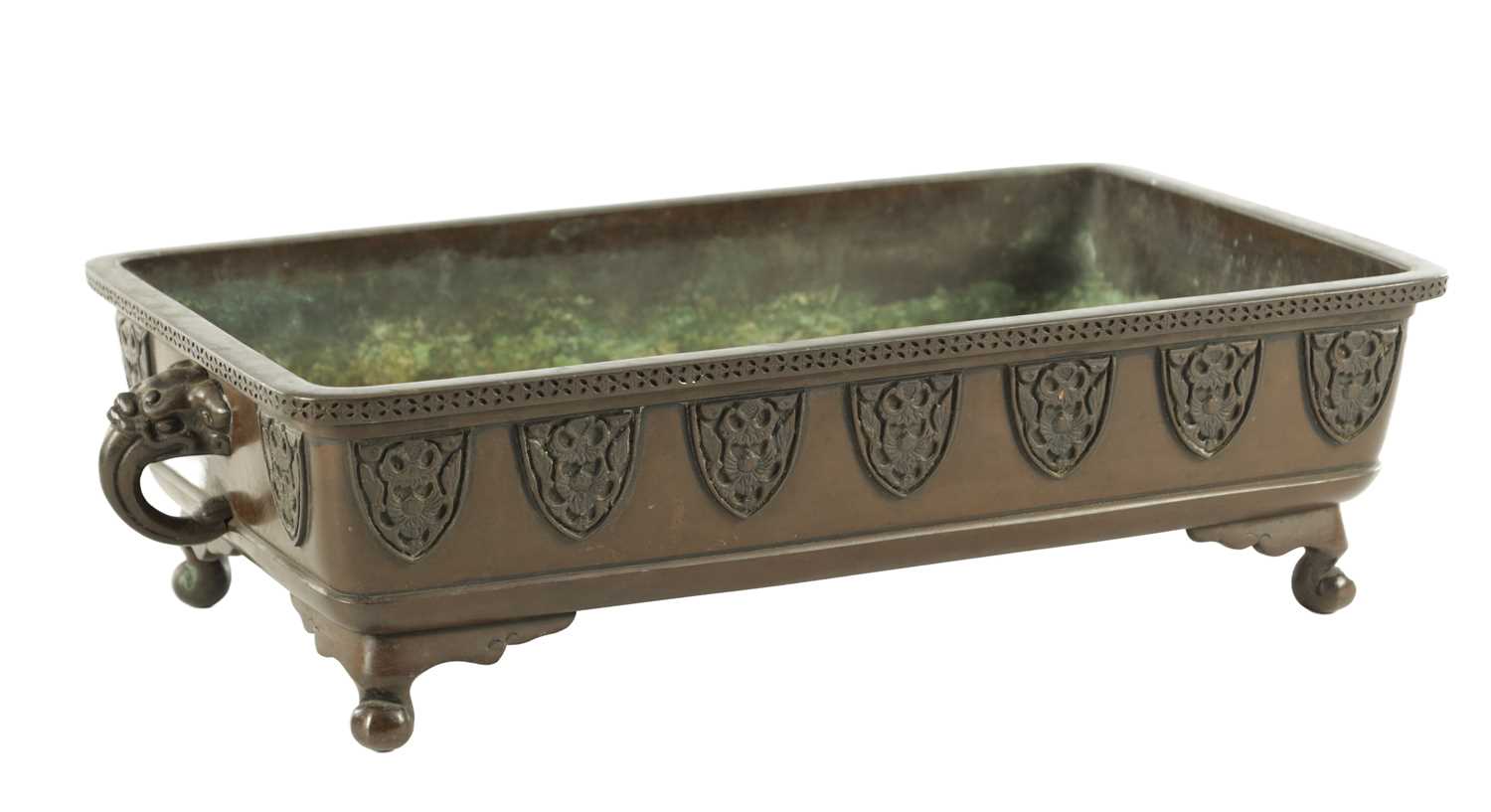 Lot 417 - A JAPANESE BRONZE MEIJI PERIOD BONSAI JARDINIERE STAND