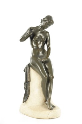 Lot 1140 - THEODOR CHARLEMONT (AUSTRIAN, 1859-1938). A PATINATED BRONZE FIGURAL SCULTURE