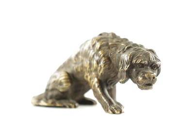 Lot 942 - A 19TH CENTURY BRONZE SCULPTURE OF A DOG