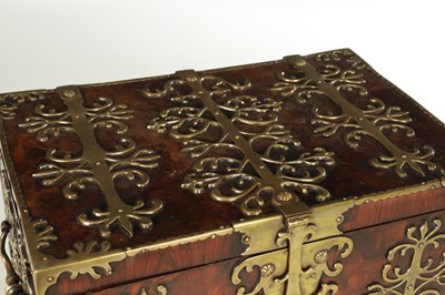 Lot 778 - A LARGE LATE 17TH CENTURY OYSTER CUT KINGWOOD VENEERED COFFRE FORT