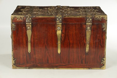 Lot 778 - A LARGE LATE 17TH CENTURY OYSTER CUT KINGWOOD VENEERED COFFRE FORT