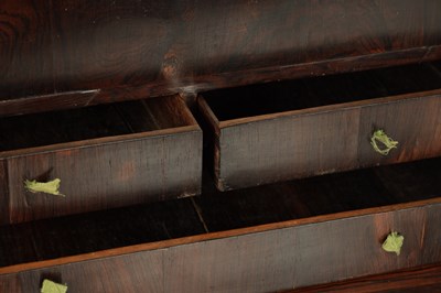 Lot 778 - A LARGE LATE 17TH CENTURY OYSTER CUT KINGWOOD VENEERED COFFRE FORT