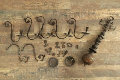 Lot 1050 - A 19TH CENTURY DUTCH BRONZE EIGHT-ARM CHANDELIER