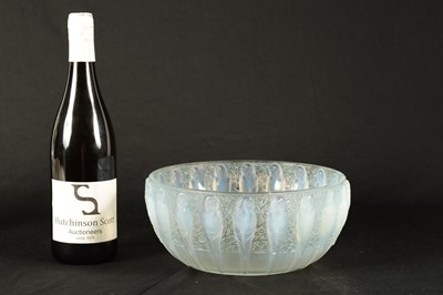 Lot 5 - A RENE LALIQUE OPALESCENT BLUE STAINED 'PERRUCHES' BOWL
