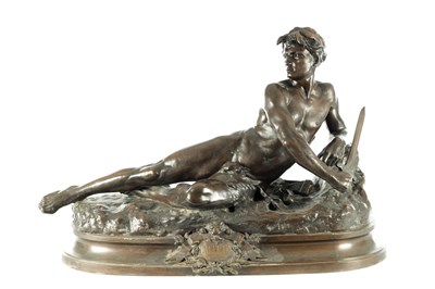 Lot 1154 - LEON BONDUEL (FRENCH, 1857-1928) A LARGE LATE 19TH CENTURY PATINATED BRONZE SCULPTURE