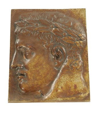 Lot 959 - A 19TH CENTURY GRAND TOUR BRONZE RELIEF PLAQUE