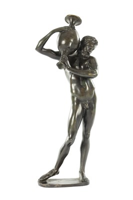Lot 1024 - ATT VINCENZO GEMITO (1852 -1929). A BRONZE SCULPTURE OF LA SORGENTE