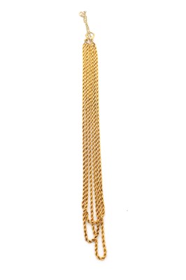 Lot 393 - A 15CT GOLD TRIPLE ROPE TWIST CHAIN NECKLACE