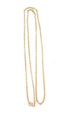 Lot 372 - A LONG 9CT GOLD CHAIN NECKLACE