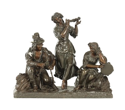 Lot 953 - A 19TH CENTURY FRENCH FIGURAL BRONZE