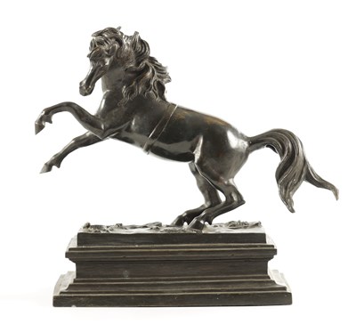 Lot 975 - A FRENCH MID 19TH CENTURY LARGE REARING HORSE BRONZE OF FINE QUALITY