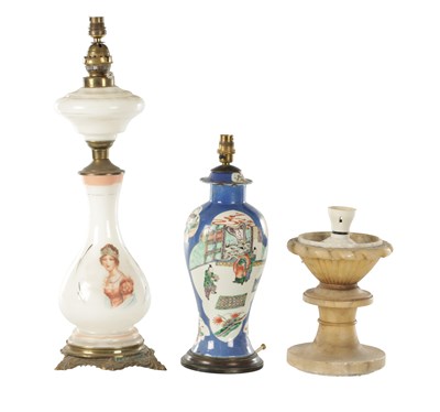 Lot 940 - A COLLECTION OF THREE 19TH/20TH CENTURY TABLE LAMPS