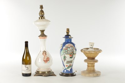 Lot 940 - A COLLECTION OF THREE 19TH/20TH CENTURY TABLE LAMPS