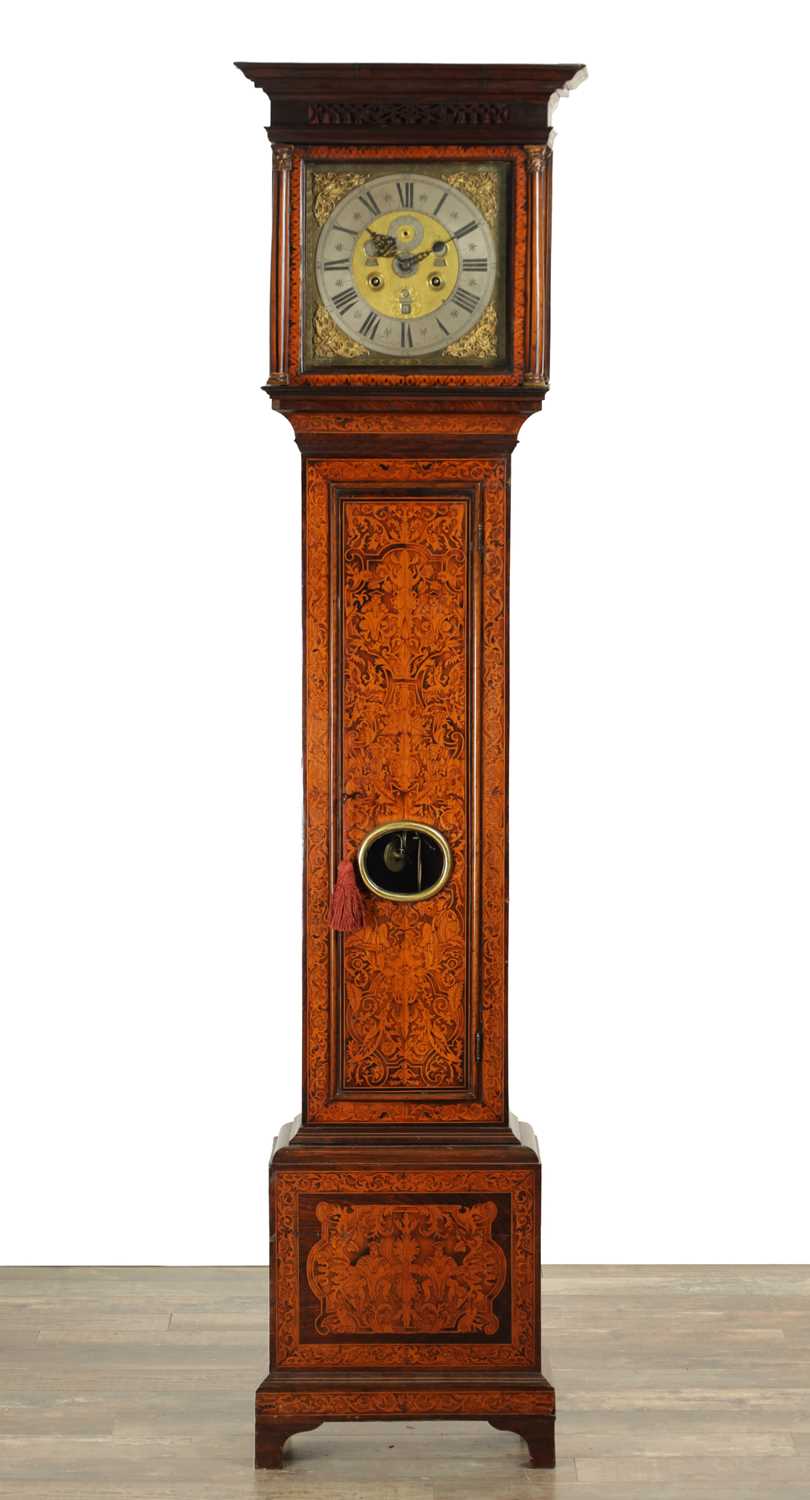 Lot 1274 - FROMANTEEL & CLARKE. AN EARLY 18TH CENTURY MONTH DURATION MARQUETRY LONGCASE CLOCK
