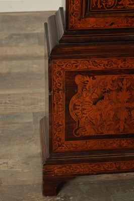 Lot 1274 - FROMANTEEL & CLARKE. AN EARLY 18TH CENTURY MONTH DURATION MARQUETRY LONGCASE CLOCK