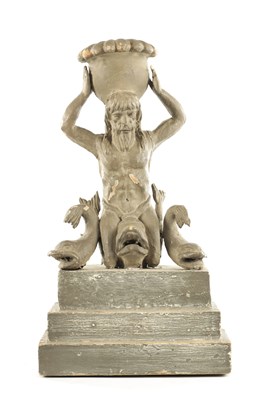 Lot 929 - A 18TH CENTURY CARVED GILT GESSO SCULPTURE OF A MERMAN