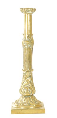 Lot 1115 - A LARGE 19TH CENTURY BRASS LEAF CAST LAMP BASE