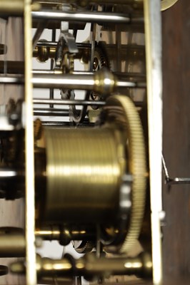 Lot 1271 - THOMAS OGDEN, HALIFAX. AN 18TH CENTURY FIGURED MAHOGANY LONGCASE CLOCK