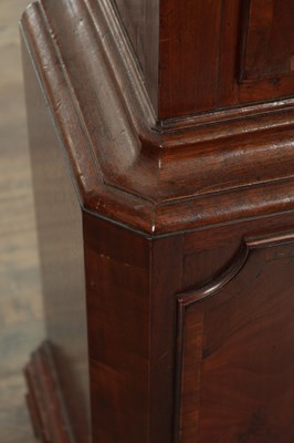 Lot 1271 - THOMAS OGDEN, HALIFAX. AN 18TH CENTURY FIGURED MAHOGANY LONGCASE CLOCK