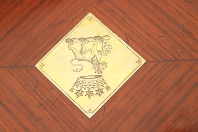 Lot 1108 - A FINE 19TH CENTURY INLAID KINGWOOD AND OROMLU MOUNTED SERPENTINE SHAPED DECANTER BOX