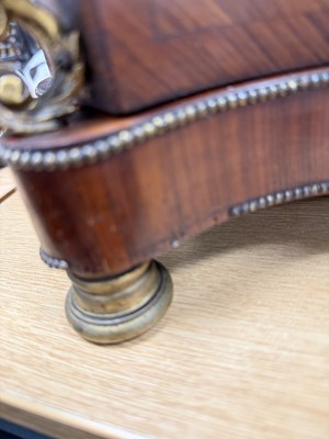 Lot 1108 - A FINE 19TH CENTURY INLAID KINGWOOD AND OROMLU MOUNTED SERPENTINE SHAPED DECANTER BOX